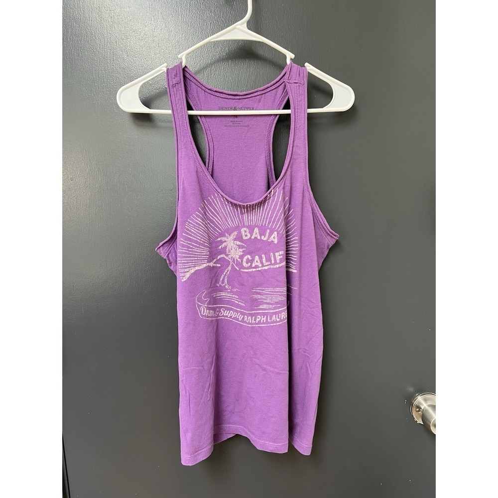 Denim & Supply Ralph Lauren Tank Top Women Purple Baja Graphic Tank Sz M